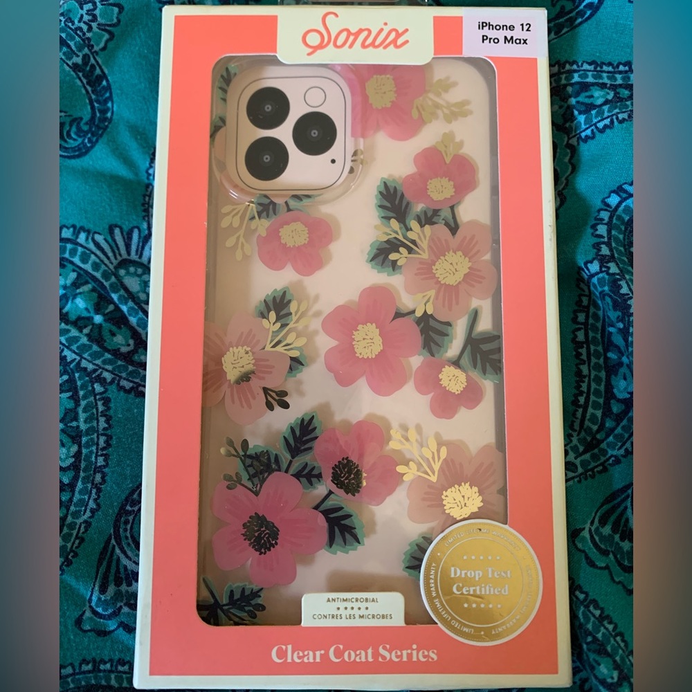 Floral pink iPhone 12 Pro Max phone case by SONIX  clear coat series beautiful